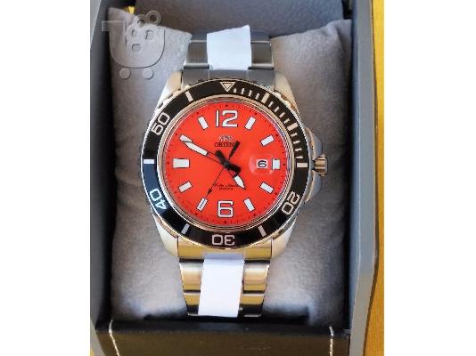 ORIENT SUBMARINER STYLE SCUBA DIVER 200M ORANGE DIAL WATCH